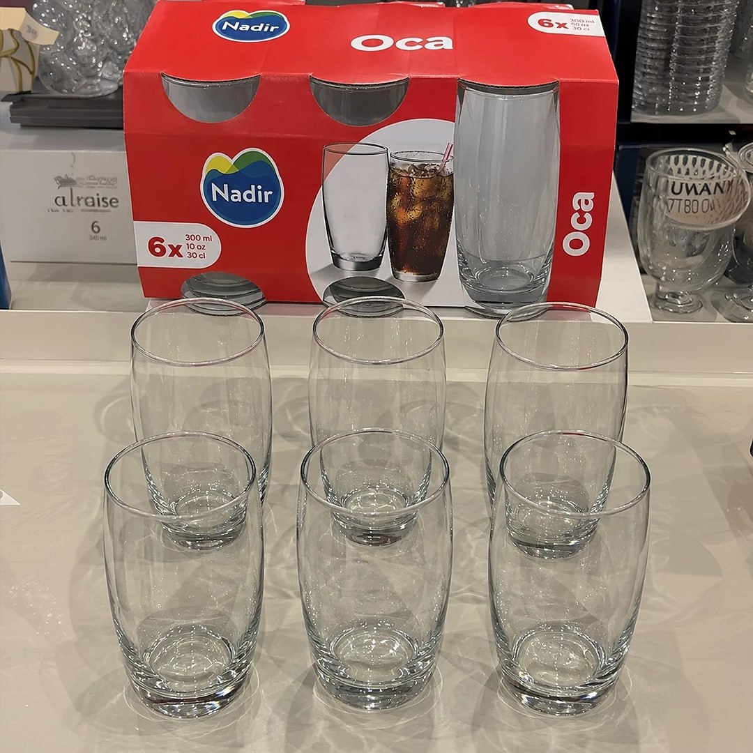 Jogo 6 Copos Vidro Nadir Agua Suco Drink 300 Ml*