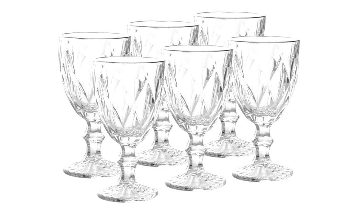 ➡️ JOGO DE 6 TAÇAS DE CRISTAL 330ML LINHA PREMIUM DECORATIVA