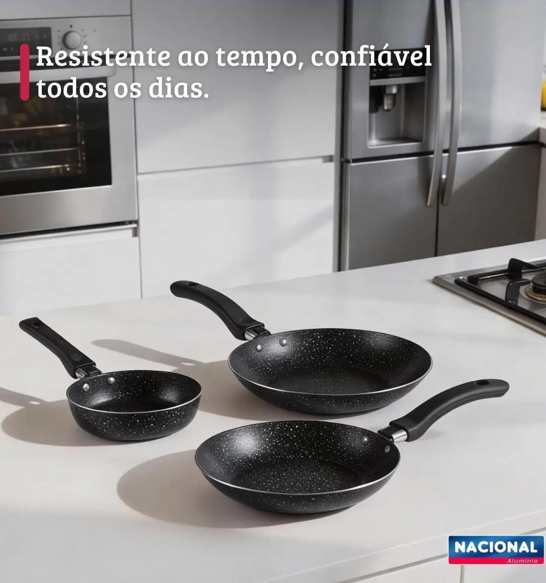 Jogo De Frigideiras Francesas 3 Peças 14 18 24Cm Nacional