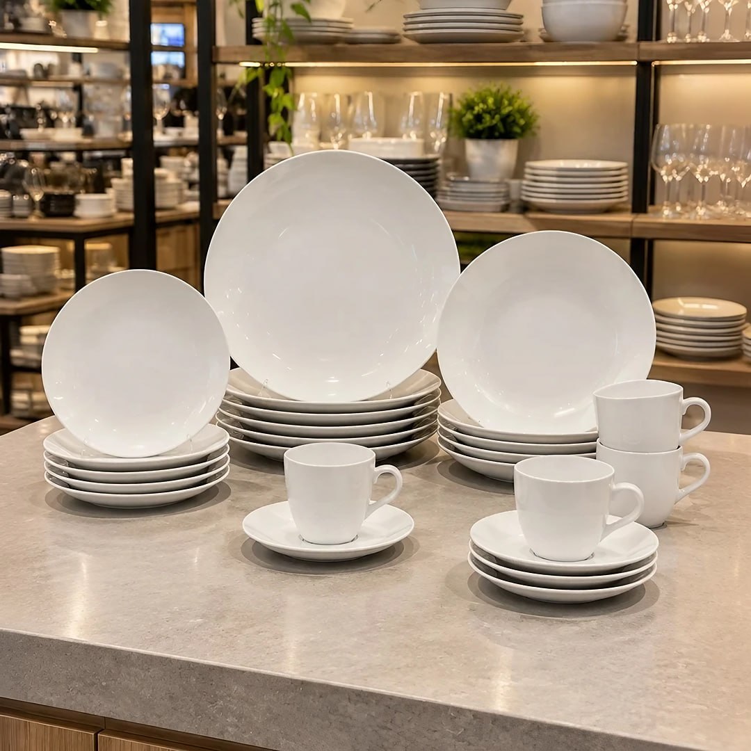 Jogo De Jantar Tramontina Porcelana Silvia 20 Peças Branco Lisa*