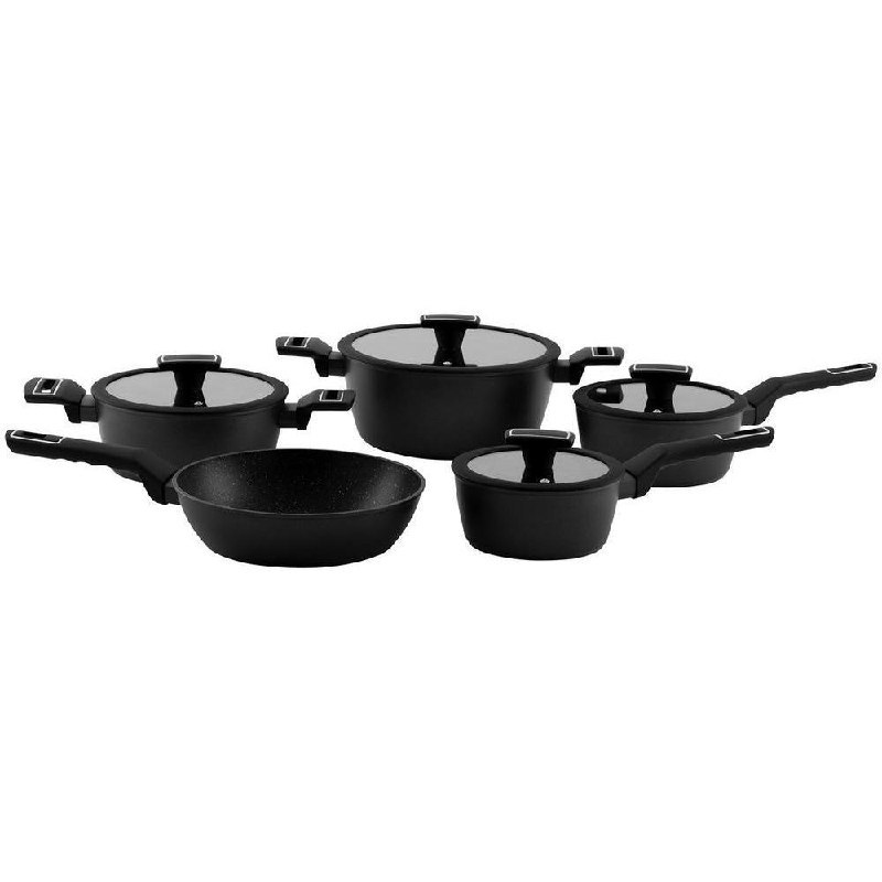 JOGO DE PANELAS BRINOX REVESTIMENTO CERÂMICO PRETO 5 PEÇAS CARBON CERAMIC LIFE