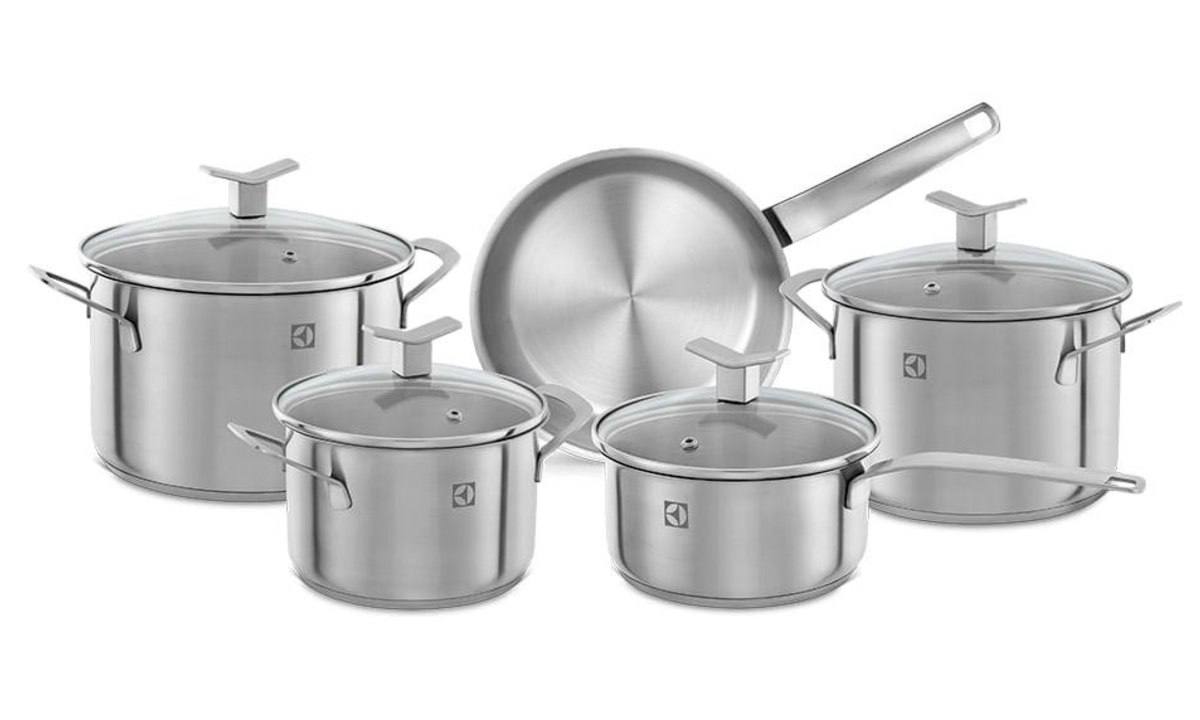 ⚠️ JOGO DE PANELAS ELECTROLUX INOX COM 5 PEÇAS DESIGN COM FUNDO TRIPLO