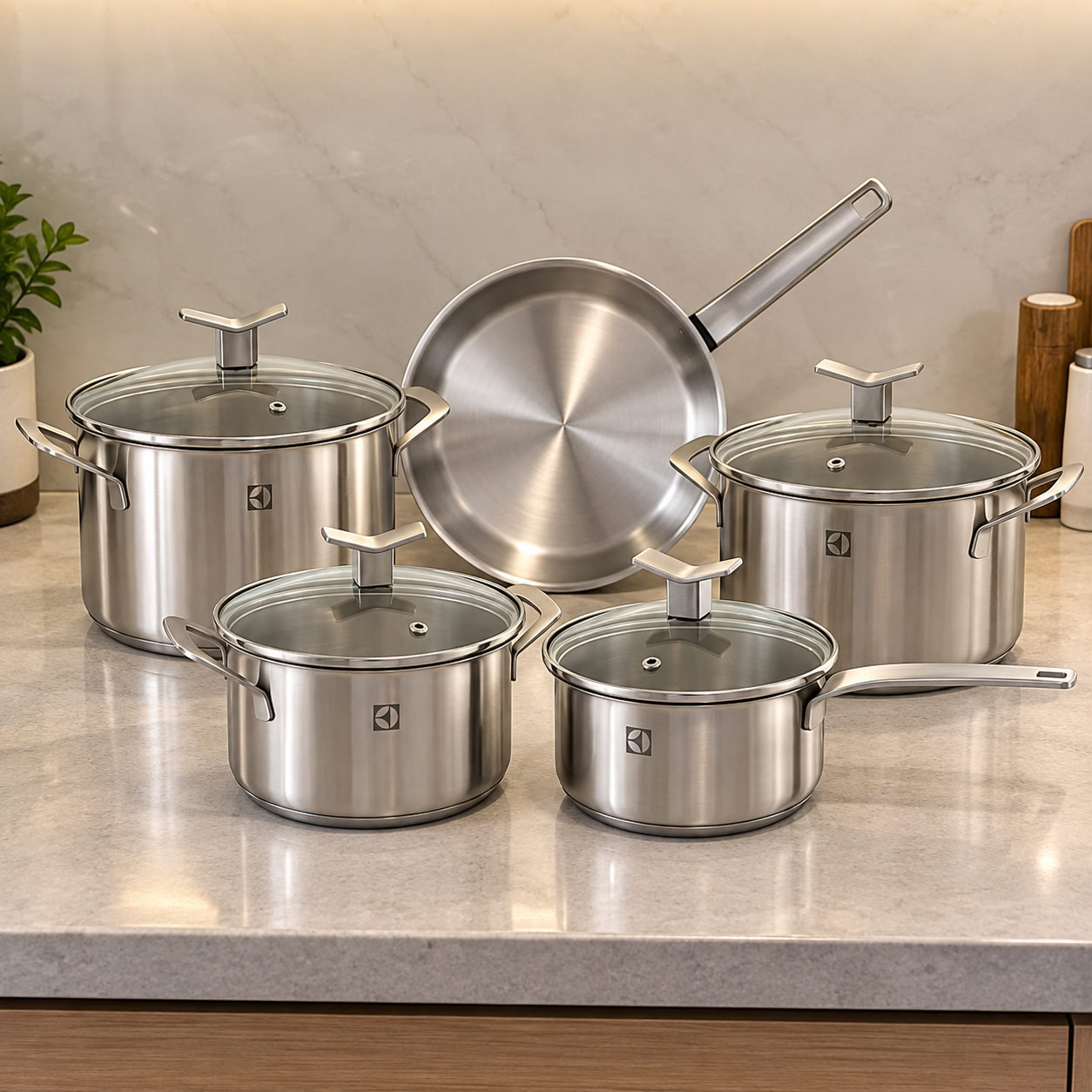 Jogo de Panelas Electrolux Inox com 5 Peças Design com Fundo Triplo