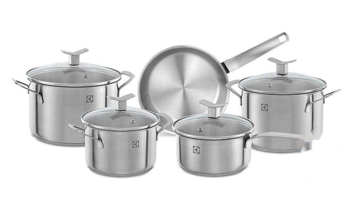 ➡️ JOGO DE PANELAS ELECTROLUX INOX COM 5 PEÇAS DESIGN COM FUNDO TRIPLO