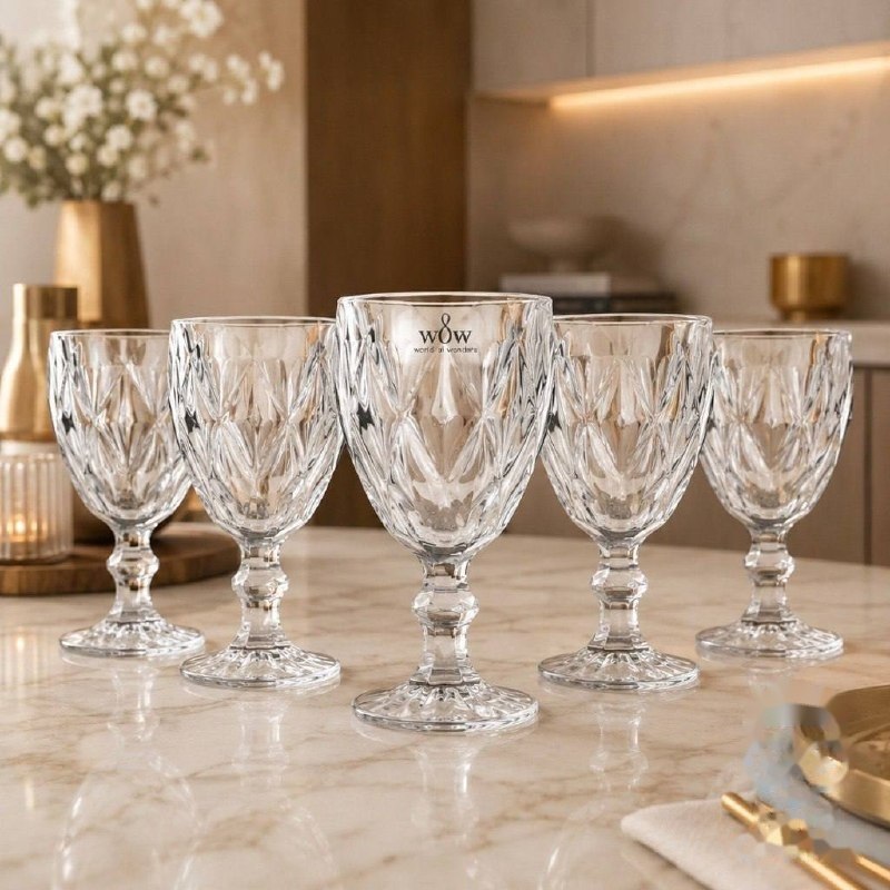 ⚠️ JOGO DE TAÇAS DE VIDRO DIAMOND CRISTAL 325ML 6 PEÇAS