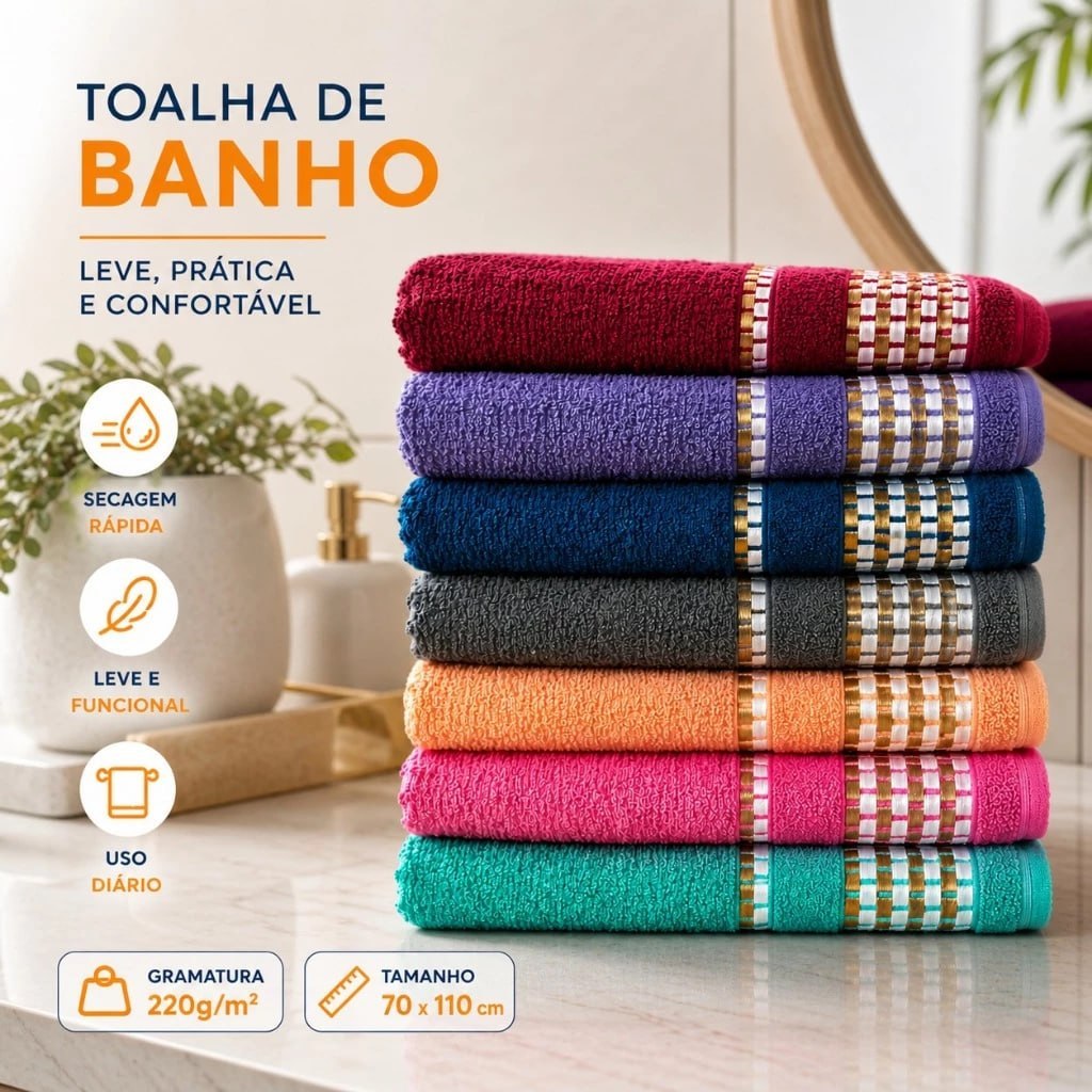 kit 03 Toalha de Banho modelo dallas 100% Algodão Absorção Alta laune Haus