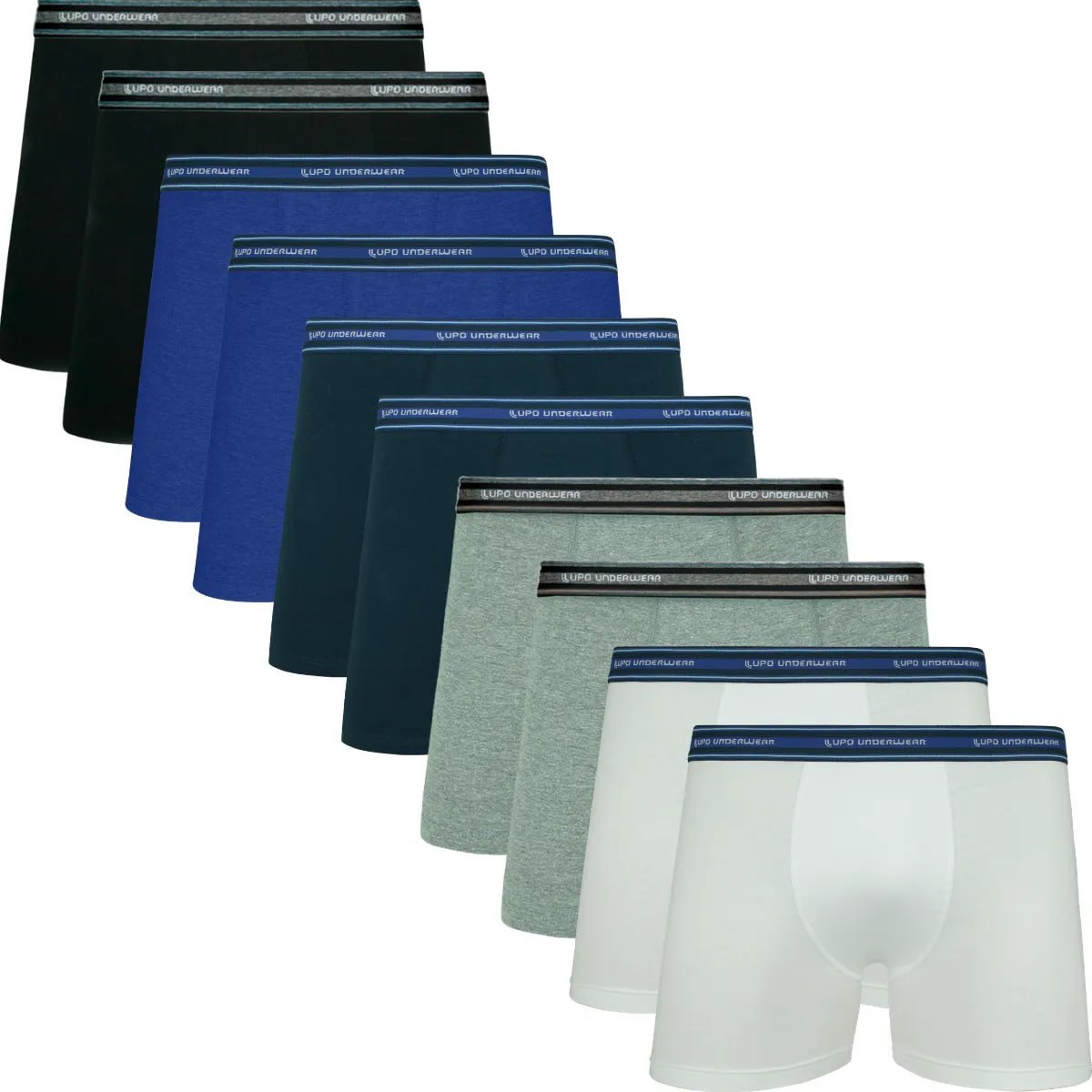 Kit 10 Cuecas Boxer Lupo Algodão Original