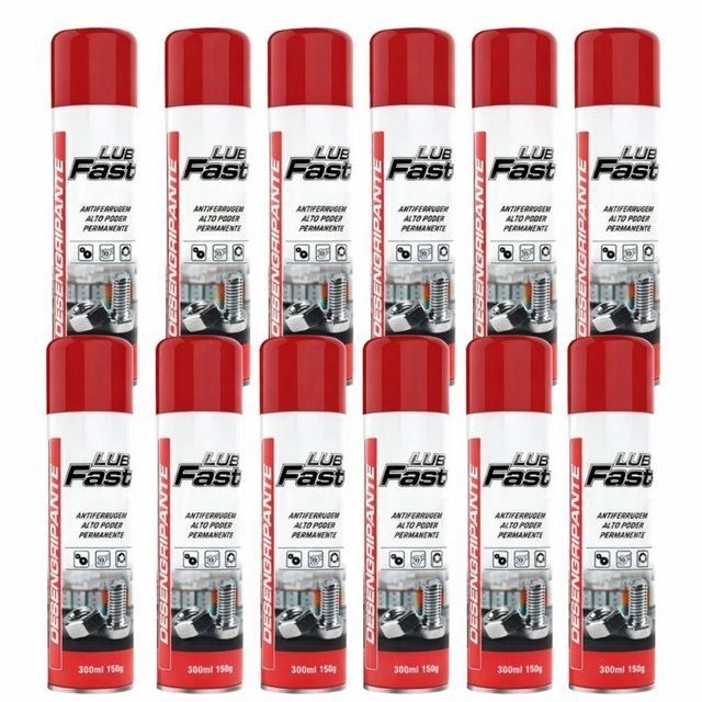 ⚠️ KIT 12 LUB FAST DESENGRIPANTE ANTICORROSIVO SPRAY 300ML