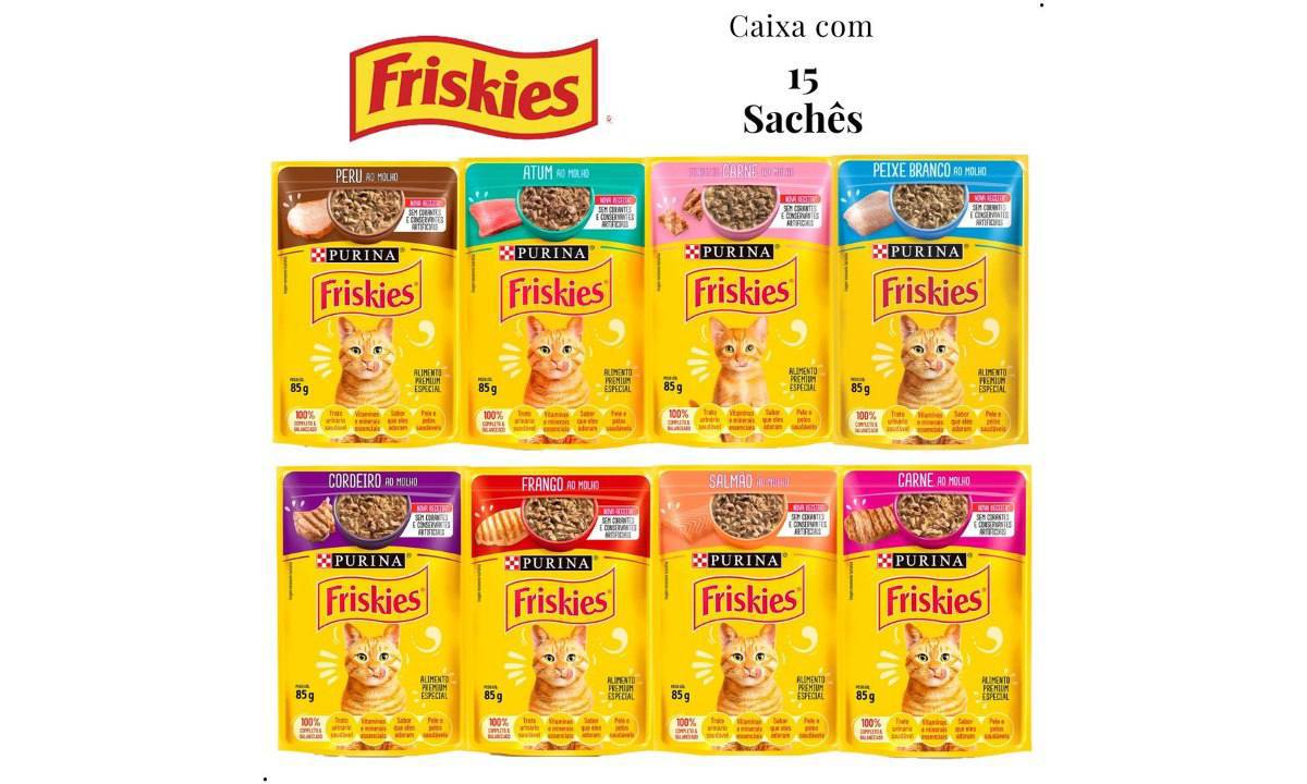 ⚠️ KIT 15 UNID SACHÊ FRISKIES ALIMENTO ÚMIDO GATOS ESCOLHA O SABOR