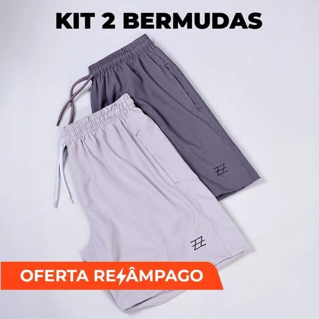 ➡️ KIT 2 BERMUDAS MASCULINAS ACADEMIA LUZZOO TREINO PRAIA CORRIDA SHORTS ELÁSTICO TECIDO LEVE