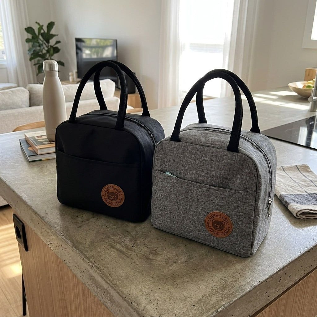 Kit 2 Bolsa Marmita Térmica Preto E Cinza