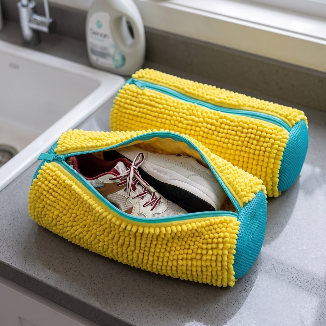 Kit 2 Saco Para Lavar Sapatos Na Máquina De Lavar Prático