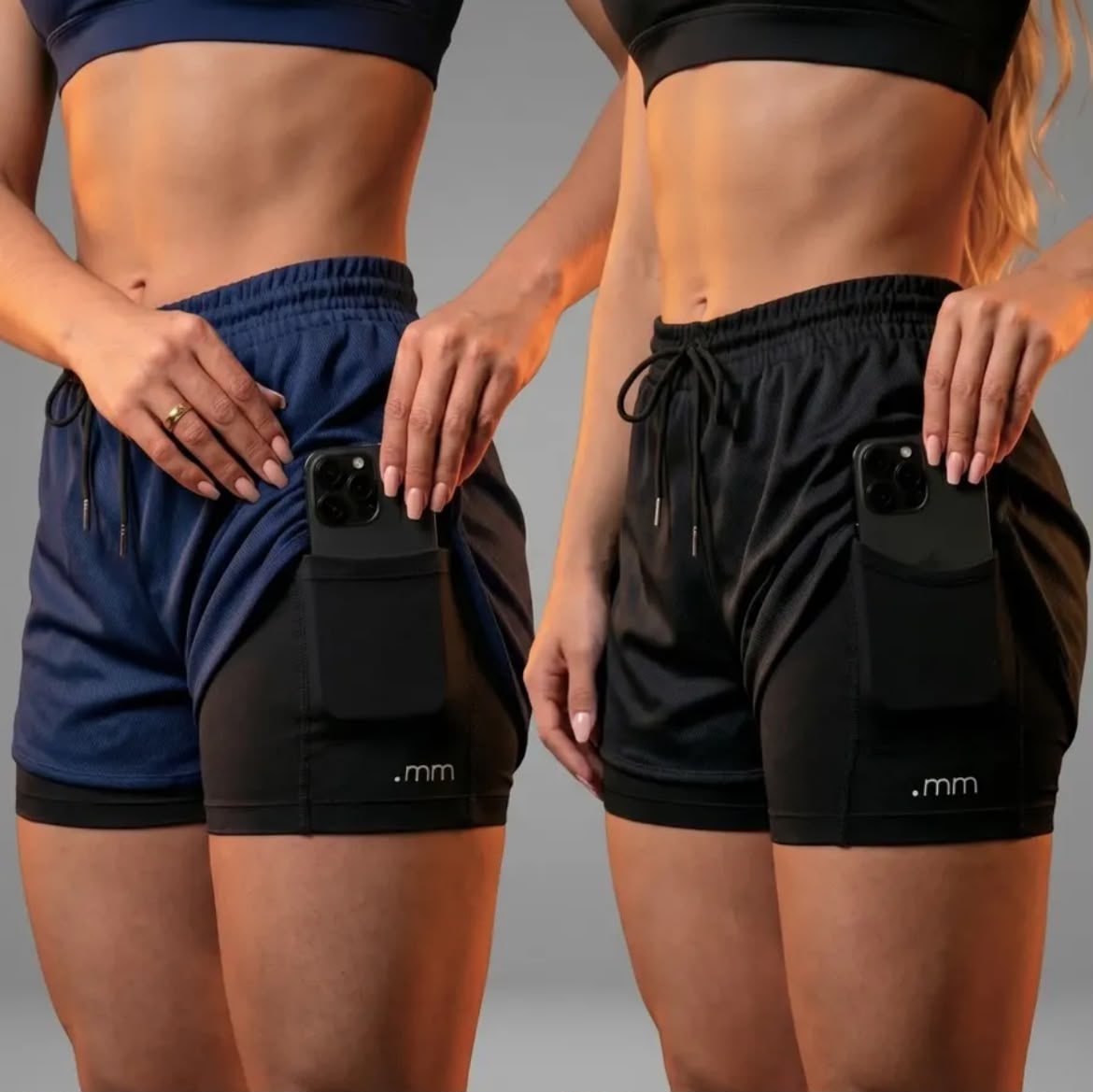 Kit 2 Short Duplo Compressão Fitness Bermuda Treino Feminino