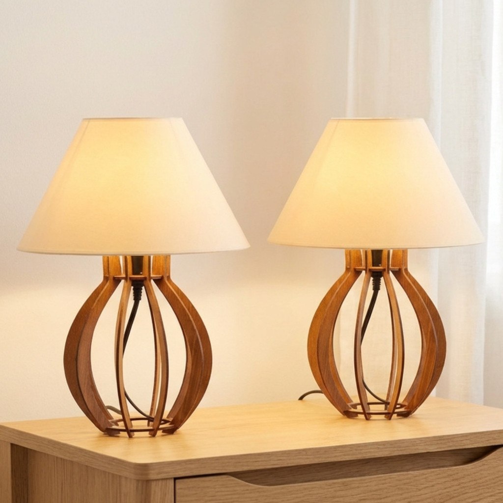 🔥 KIT 2 UNIDADES ABAJUR LA FINESSE CUPULA - LUMINÁRIA PARA DECORAÇÃO QUARTO E SALA