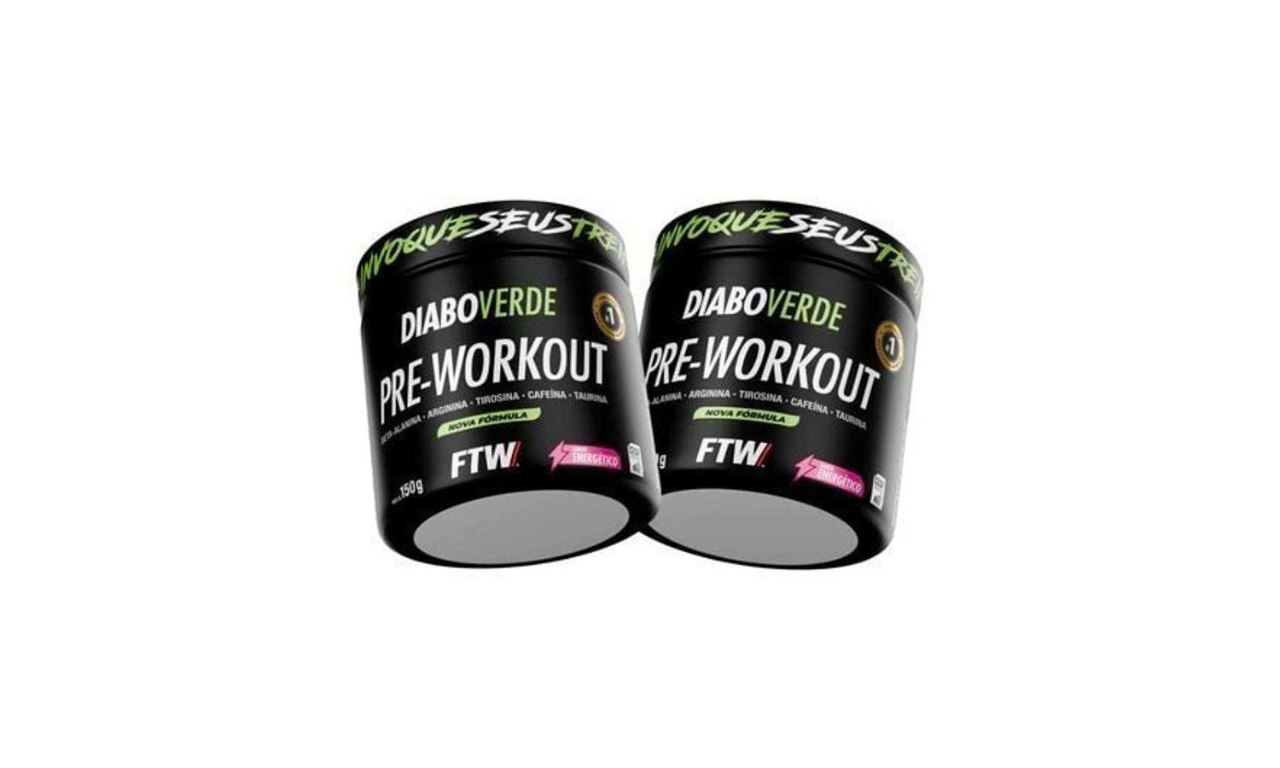 ⚠️ KIT 2X PRÉ TREINO DIABO VERDE PRE-WORKOUT 150G - FTW