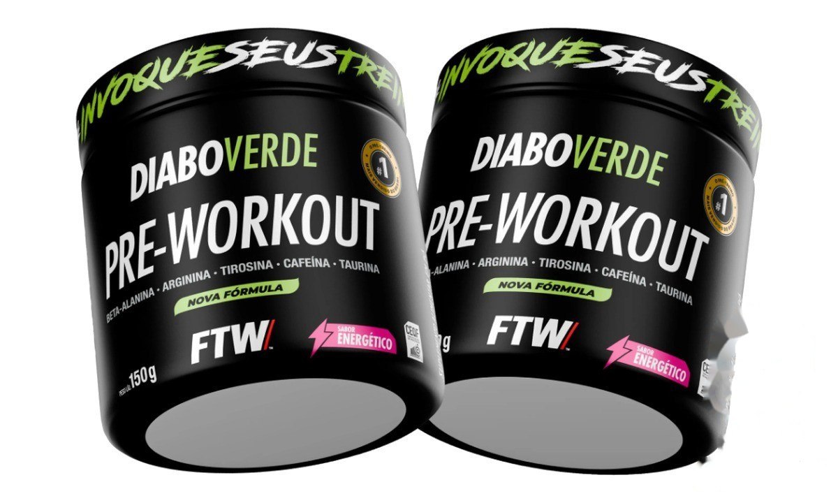 ➡️ KIT 2X PRÉ TREINO DIABO VERDE PRE-WORKOUT 150G FTW