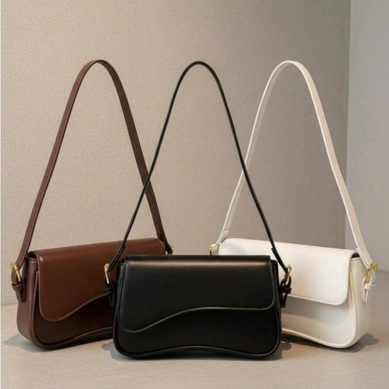 Kit 3 Bolsas Femininas Assimétrica de Ombro Baguete Meia Lua Casual Moderna Elegante Lançame...