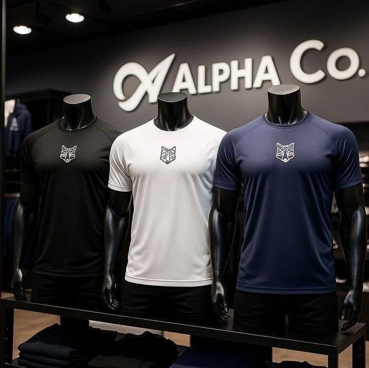 Kit 3 Camisetas Masculina Dry Alpha Lobo Geométrico