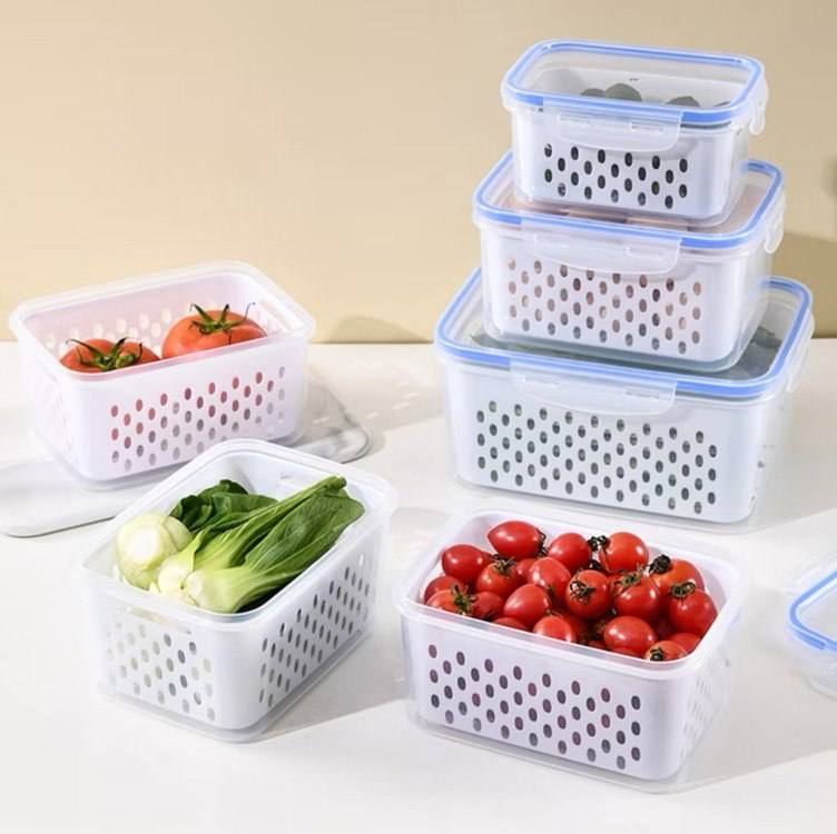 ⚠️ KIT 3 ORGANIZADORES POTES HERMETICO GELADEIRA 850ML/1750ML/3300ML