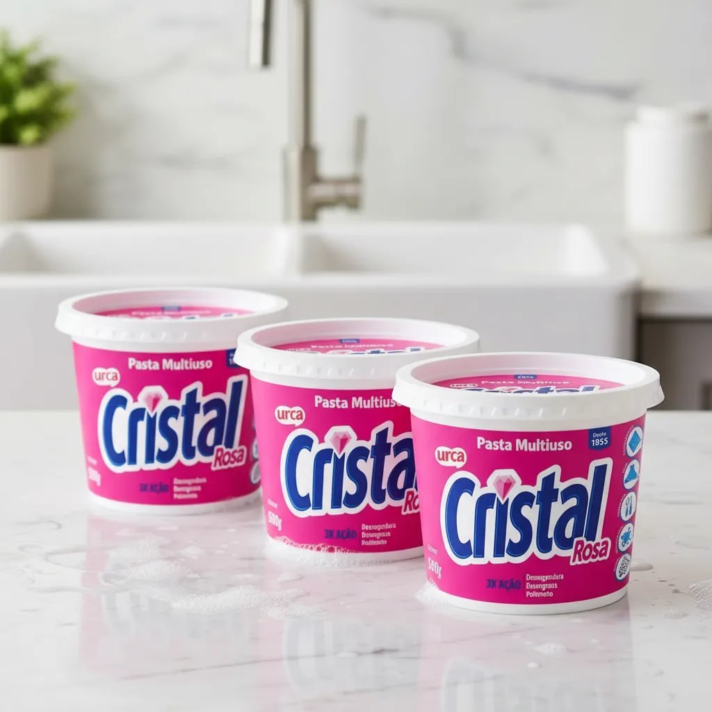 Kit 3 Pastas Cristal Rosa - 500G
