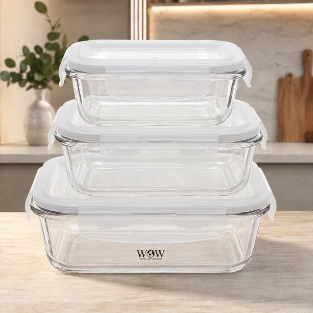 ⚠️ KIT 3 POTES DE VIDRO HERMÉTICO 320ML 520ML 800ML REFRATÁRIO