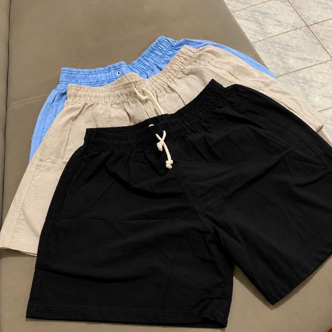 Kit 3 Short Mauricinho Linho Masculino
