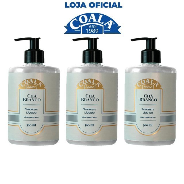 ➡️ KIT 3 UNIDADES SABONETE LÍQUIDO CHÁ BRANCO 500 ML