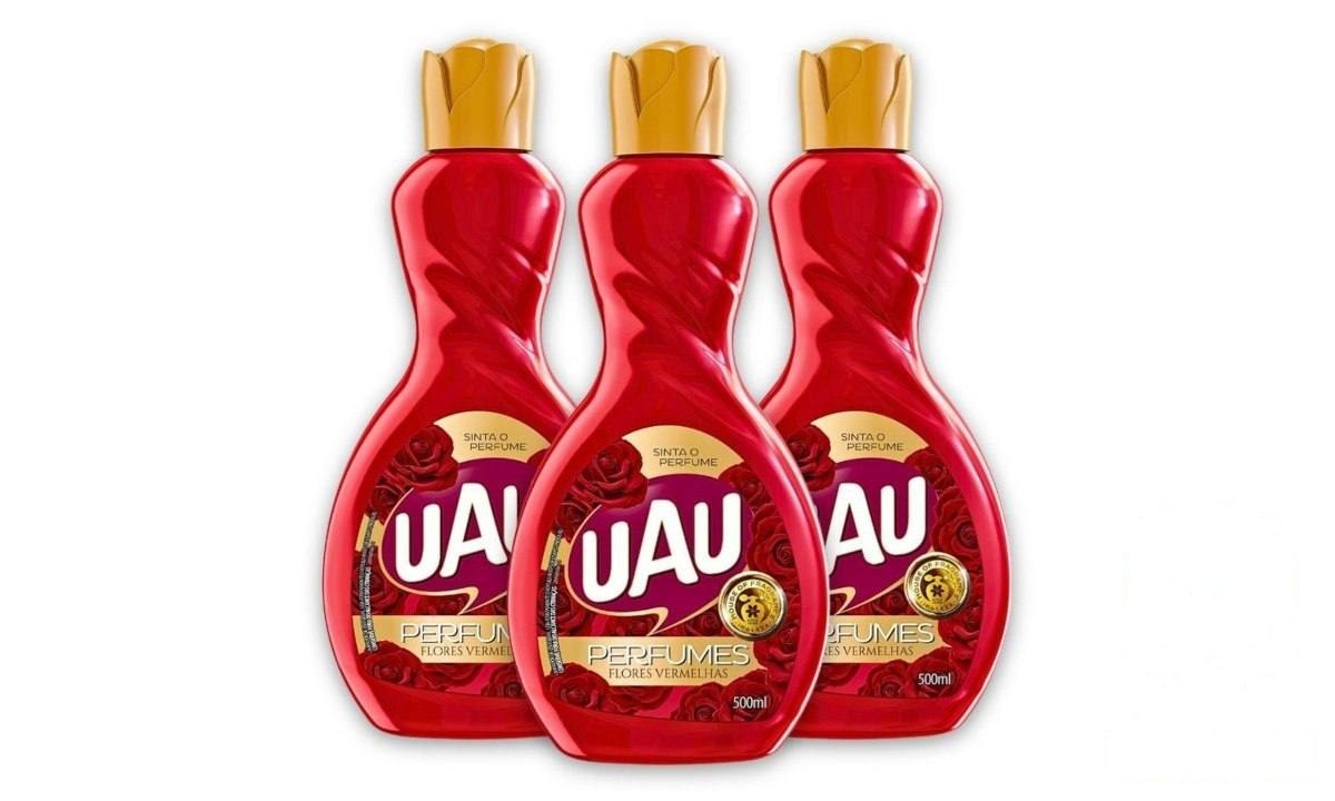 ➡️ KIT 3UN LIMPADOR 500ML UAU FLORES VERMELHAS