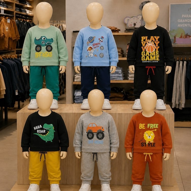 Kit 4 Peças Conjunto Infantil Menino Inverno Moletom Frio
