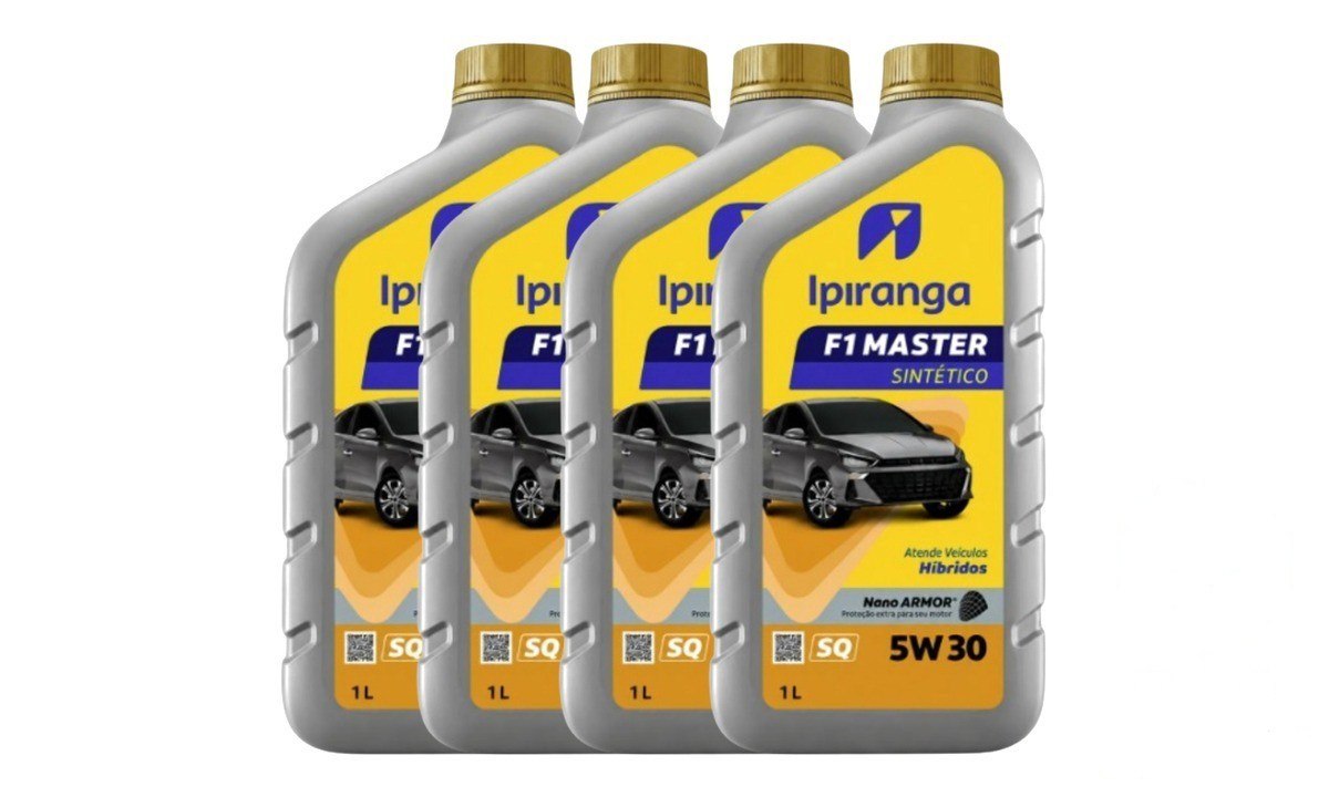 ➡️ KIT 4 UNIDADES DE ÓLEO LUBRIFICANTE IPIRANGA F1 MASTER SINTÉTICO ORIGINAL 5W30 API SQ 4L