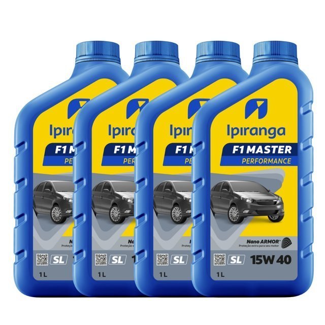 ⚠️ KIT 4 UNIDADES DE ÓLEO MOTOR 15W40 SEMISSINTÉTICO F1 MASTER SL IPIRANGA