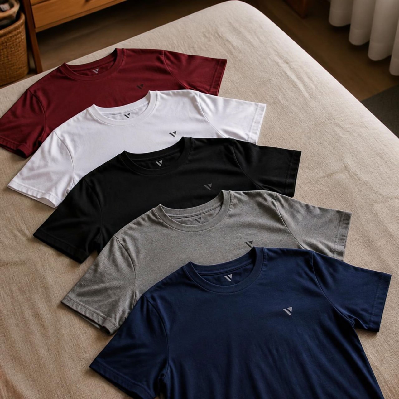 Kit 5 Camisas Camisetas Masculina Slim Voker 100% Original