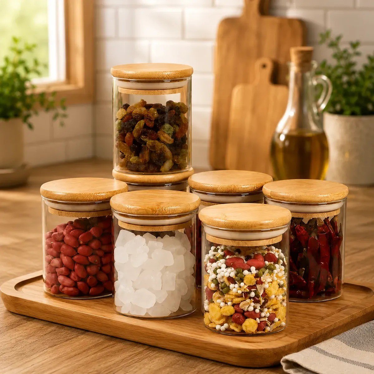 Kit 6 Pote Vidro Porta Temperos Hermético Cozinha + Brinde