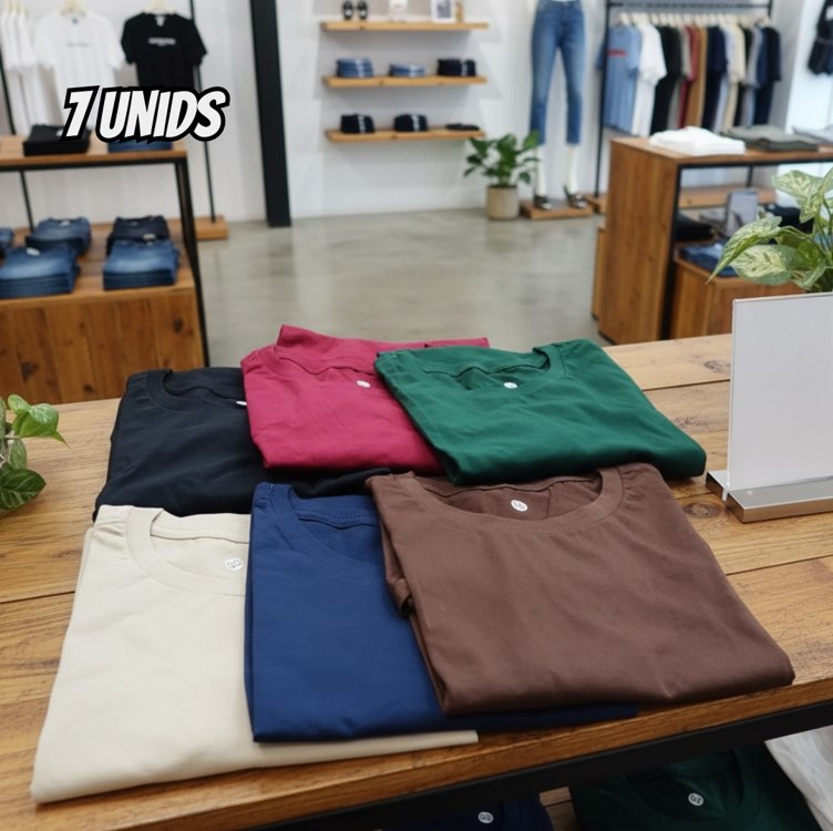 Kit 7 Camisetas Basica Lisa Algodão Premium Masculina