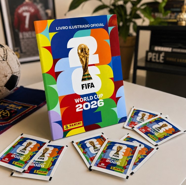 Kit 70 Figurinhas Do Álbum Copa Do Mundo 2026 + Album Brinde