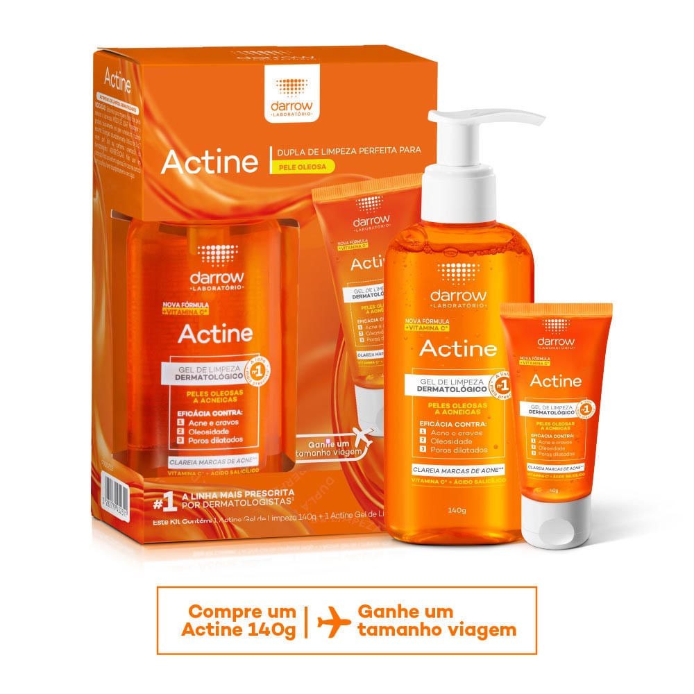 KIT ACTINE DARROW GEL DE LIMPEZA 140G E GANHE GEL DE LIMPEZA 40G