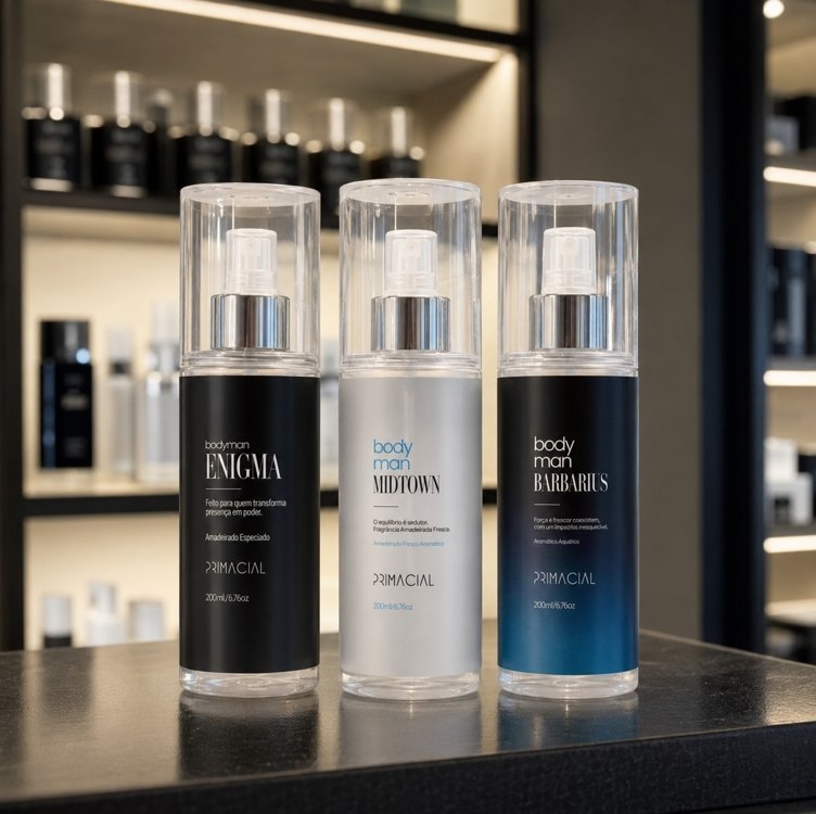 Kit Body Splash Masculino Barbarius + Enigma + Midtown 200ml