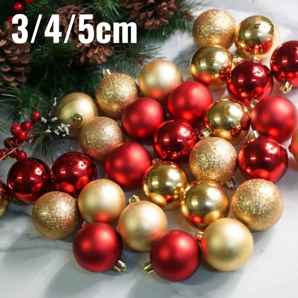 Kit Bolinhas de Árvore de Natal 3cm /4cm/5cm/6cm/7cm/8cm Mista Lisa Fosca Glitter Decoração...
