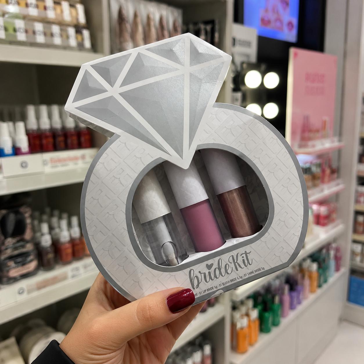 Kit Bride Franciny Gloss Iluminador E Blush Casamento Prata