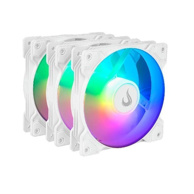 ⚠️ KIT C/3 VENTOINHAS RISE MODE X 120MM ARGB BRANCO RM-XLD-02-ARGB