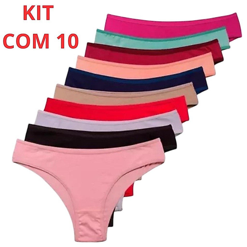 Kit Calcinhas Feminina Algodao Adulto ou Microfibra Conforto Calcinha Tanga