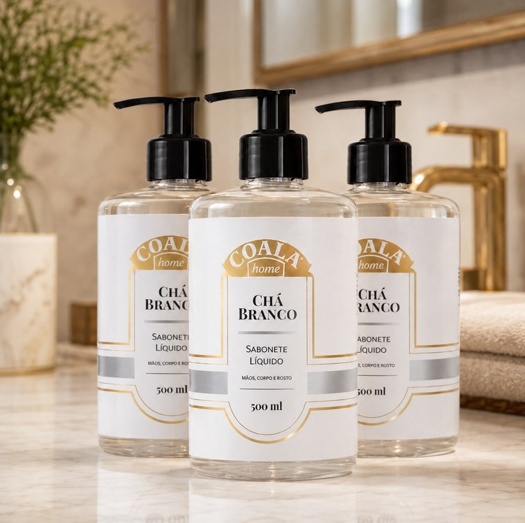 Kit Coala 3 Sabonetes Líquido Chá Branco 500ml