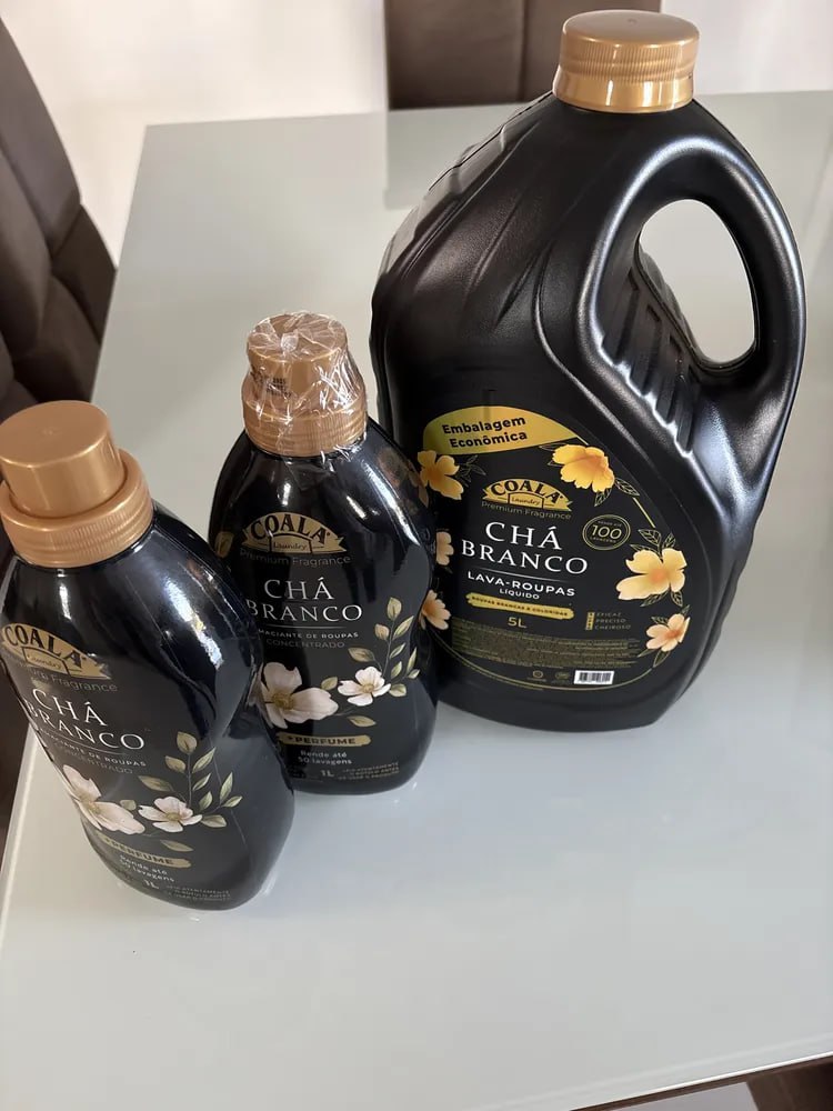 Kit Coala Laundry 1 Lava Roupas 5L + 2 Amaciantes de 1L cada - Chá Branco