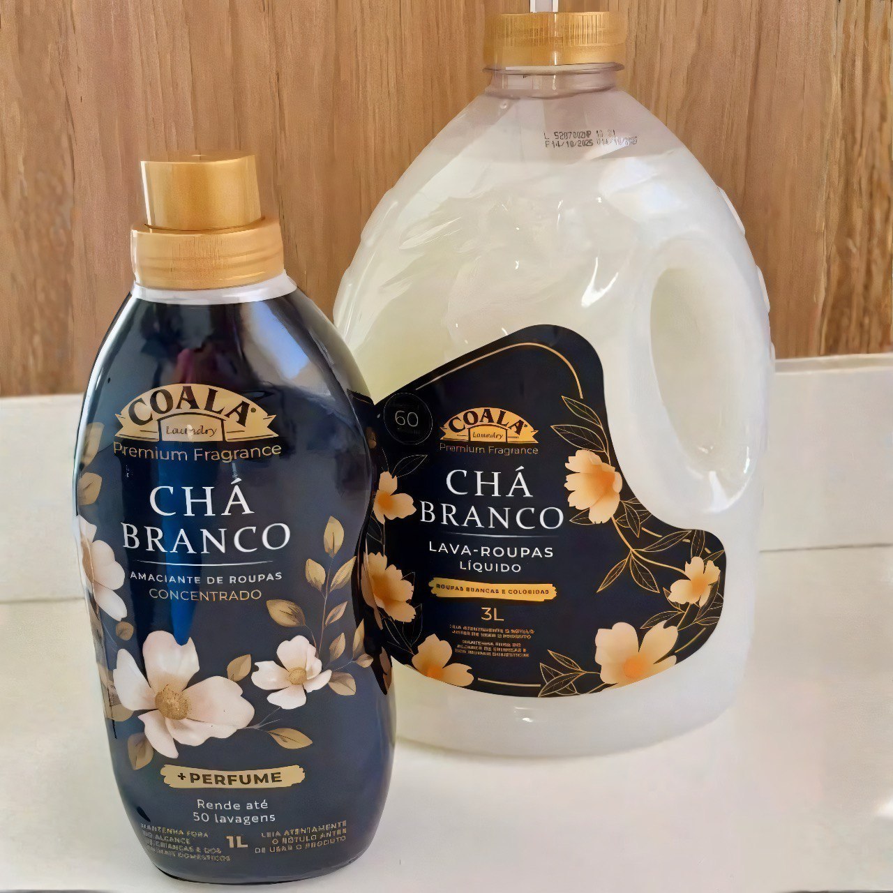 Kit Coala Laundry Chá Branco - 1 lava Roupas 3L +1 Amaciante1L