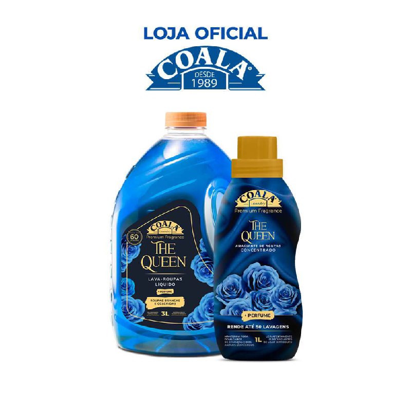 Kit Coala Laundry The Queen - 1 lava Roupas 3L + 1 Amaciante 1L