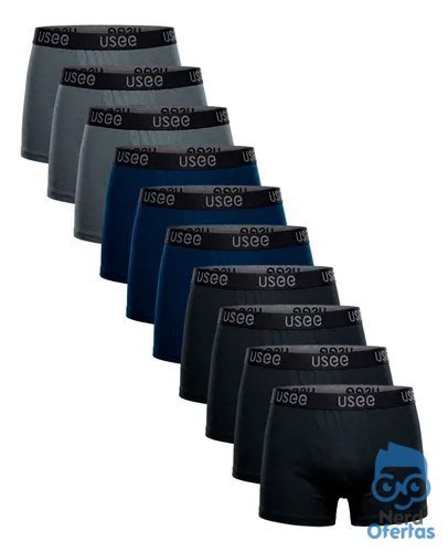 ⚠️ Kit Com 10 Cuecas Boxer Algodão Adulto Usee Brasil