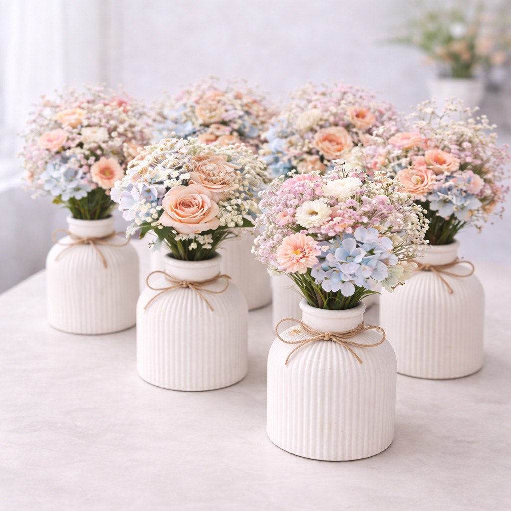 kit com 20 vasos 10x8 cm gesso casamento batizado festa de 15 anos aniversário