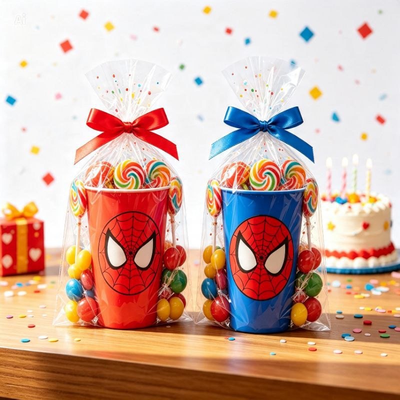 Kit Copos Personalizado Adesivado Homem-Aranha 300ml Lembrancinha Festa Infantil | Kit Festa...