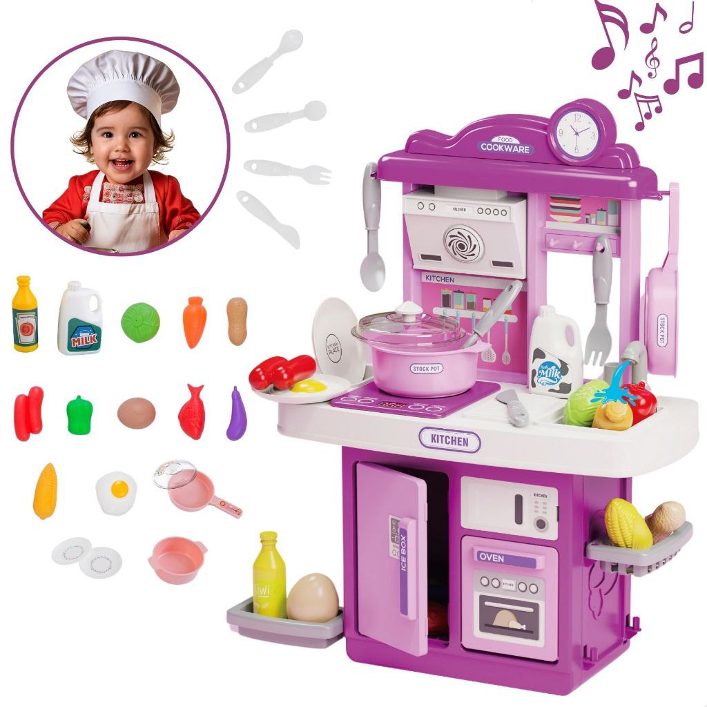 🆘KIT COZINHA DE BRINQUEDO INFANTIL COMPLETA SOLTA ÁGUA E SOM
