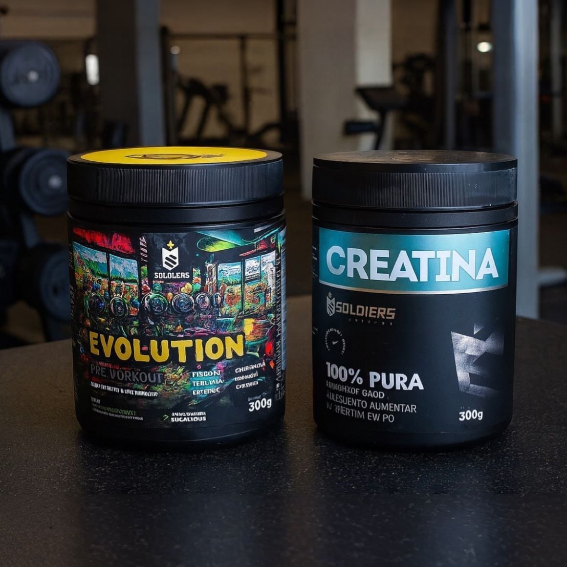 Kit: Creatina 300g + Pré-treino Evolution 300g Soldiers Nutr